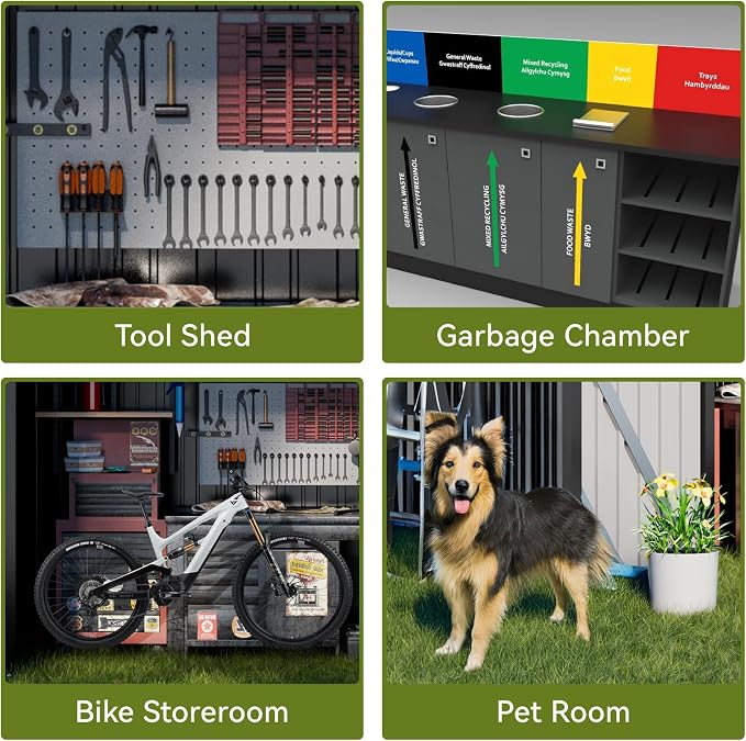 COMHOMA Shed Outdoor Storage Shed Metal, Lockable Doors Tool Sheds - Image 4
