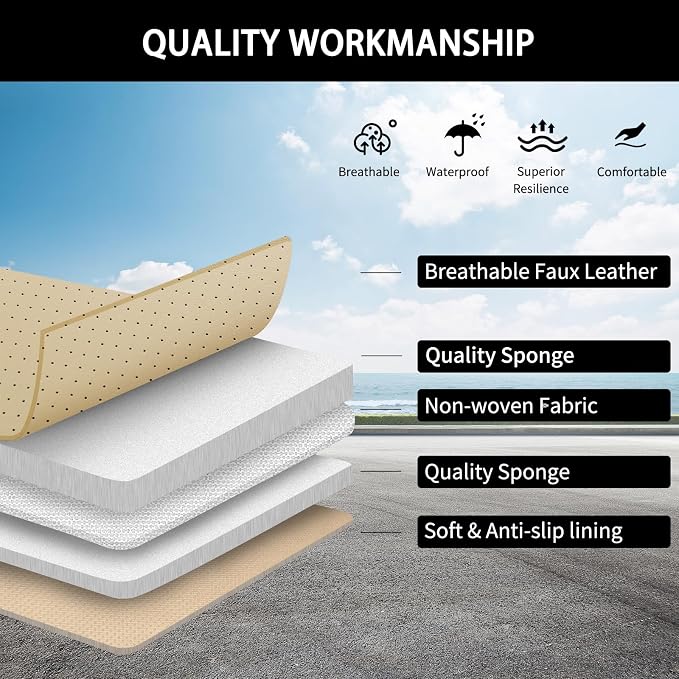 Car Seat Covers, Waterproof Seat Covers Front Pair, Leather Car Seat Covers - Image 6