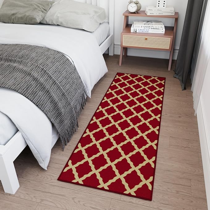 Ottomanson Hallway Runner Rug 20" x 59" Non Slip Trellis Area Rugs Easy to - Image 11