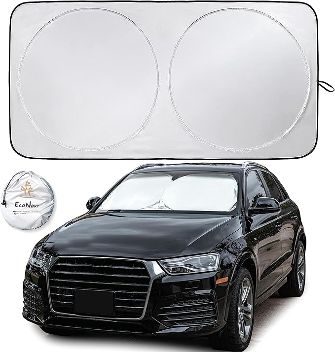 EcoNour Car Windshield Sun Shade | 2025 Upgraded Innovative No-Light-Pass by EcoNour
