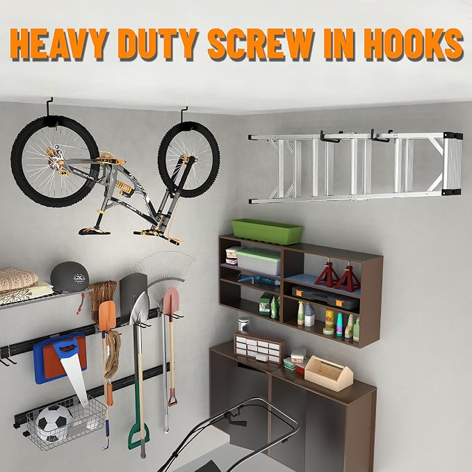 unp POETISKE Screw in Ladder Bike Hooks Ceiling Hanger Wall Mounted Bicycle - Image 3