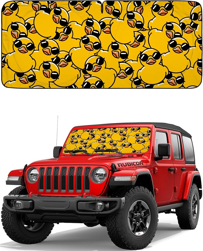 Autoamerics JeepWrangler Classic Ducks 1-Piece Windshield Sun Shade Foldable by AutoamericsUS