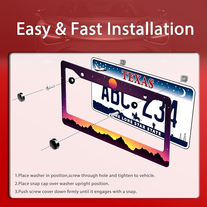 Mountain Sunset License Plate Frame Funny Mountains License Plate Frames - Image 3