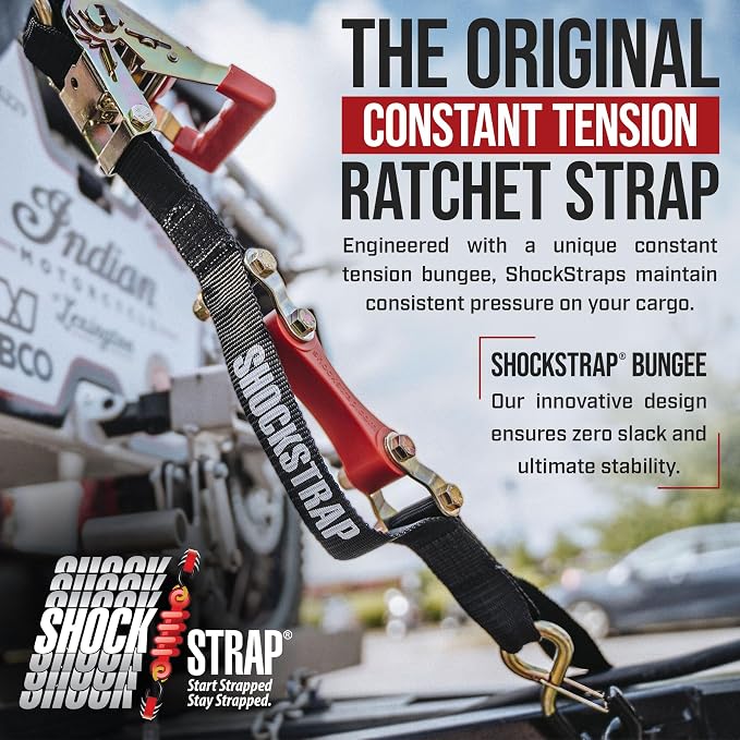 Ratchet Strap, 7’ x 1.5" Shock Absorbing Heavy Duty Tie downs - Image 5