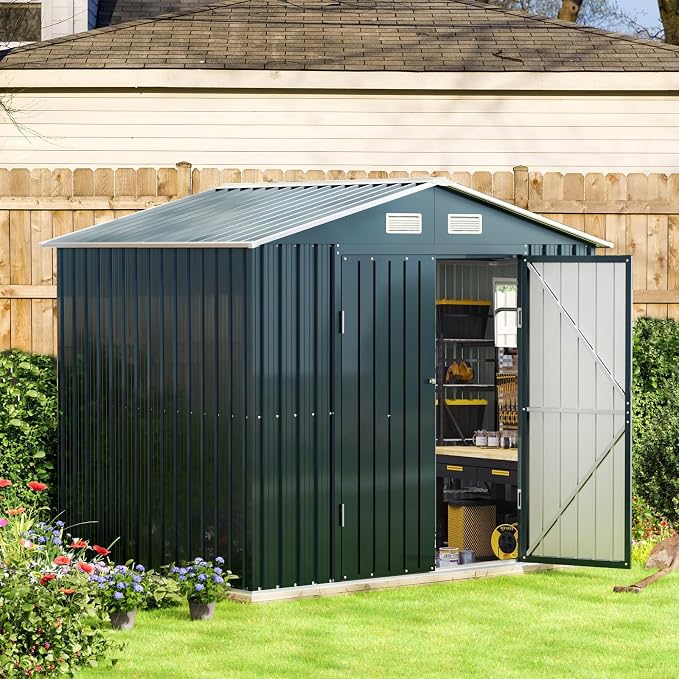 Breezz 6x8FT Outdoor Steel Storage Shed - Image 5