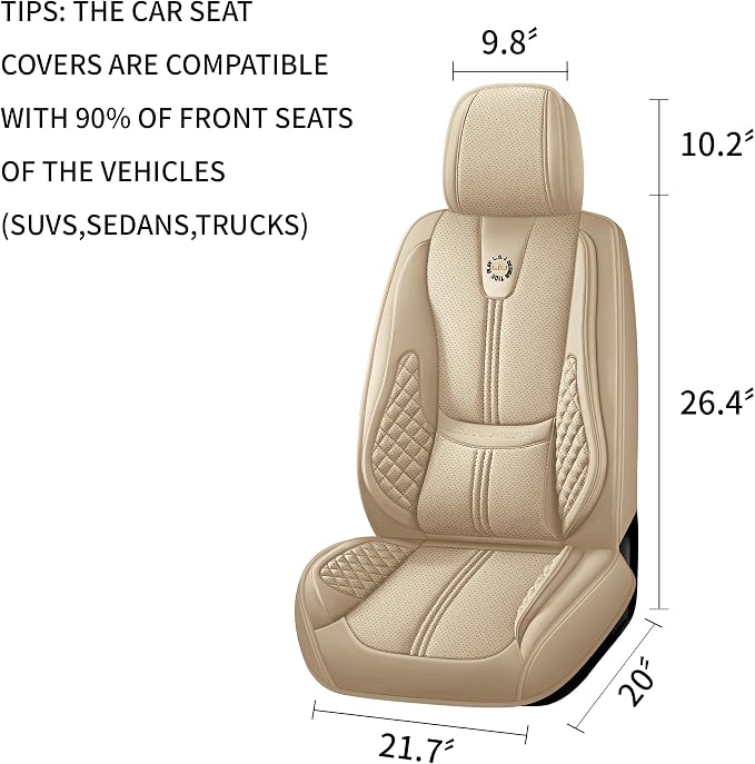 Car Seat Covers Full Set, Easy Install Luxury Leather Automotive Seat Covers - Image 2