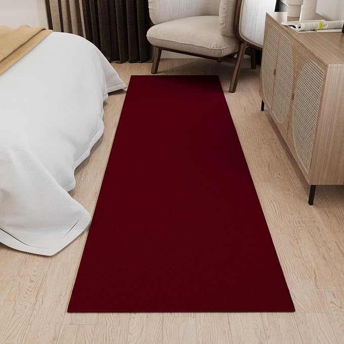 Ottomanson Hallway Runner Rug 2'7" x 9'10" Non Slip Solid Area Rugs Easy to - Image 11