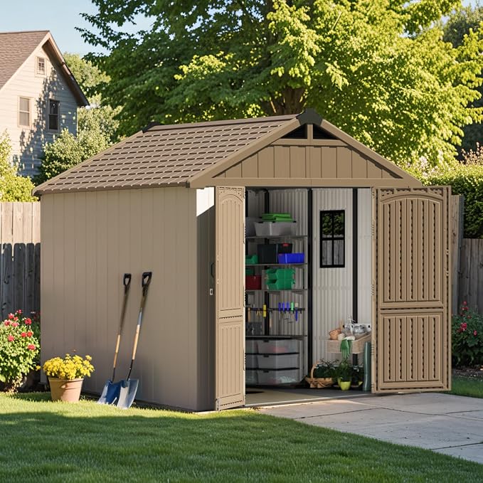 Patiowell 8 x 8 FT Plastic Outdoor Storage Shed - Image 3