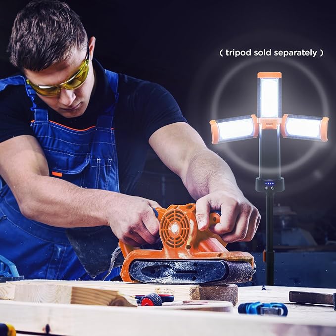 BLACK+DECKER Utility Light, Rechargeable 2000 Lumens LED 3 Panel Work Light - Image 6