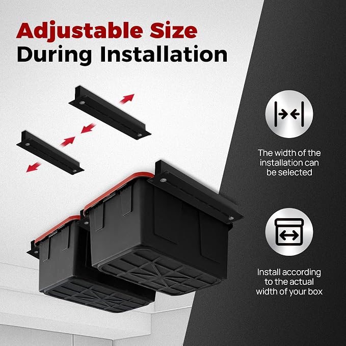 Adjustable Overhead Garage Storage Rack System – Heavy-Duty Ceiling Bin Rail - Image 3