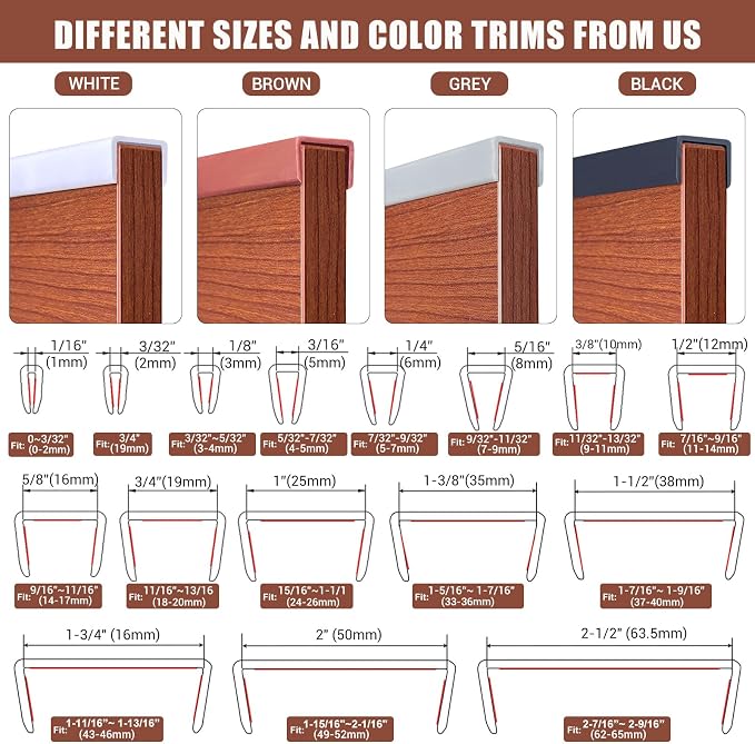 Rubber Edge Trim, Flexible Edge Banding, 1/2" U Channel Furniture Edge Protector - Image 7