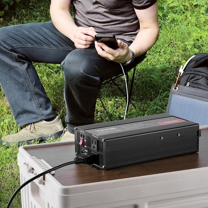 VEVOR 1000W Pure Sine Wave Inverter, DC 12V to AC 120V Power Inverter - Image 8