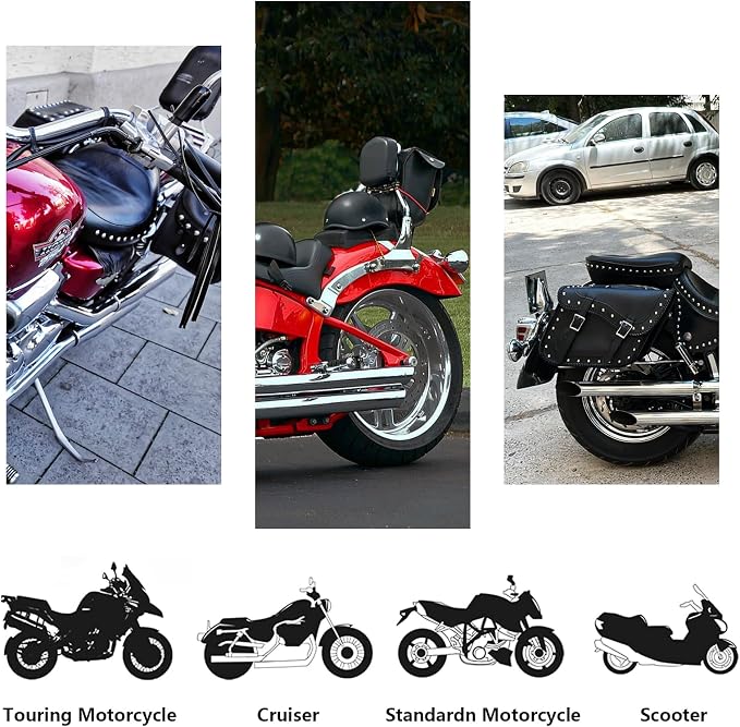GARGOYLE BELLS Motorcycle Saddle Bags Synthetic Leather Motorcycle Luggage Bag - Image 5
