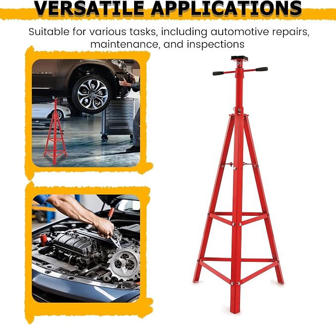KUAFU 47.375"-84.5" Automotive Under Hoist Tripod Stand 2 Ton High Lift Jack - Image 6