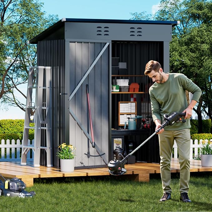 COMHOMA Shed Outdoor Storage Shed Metal, Lockable Doors Tool Sheds - Image 8