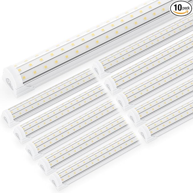 Ensenior 10 Pack 4 FT Led Shop Lights, 6000K Clear White, 5000LM Super Bright by Ensenior