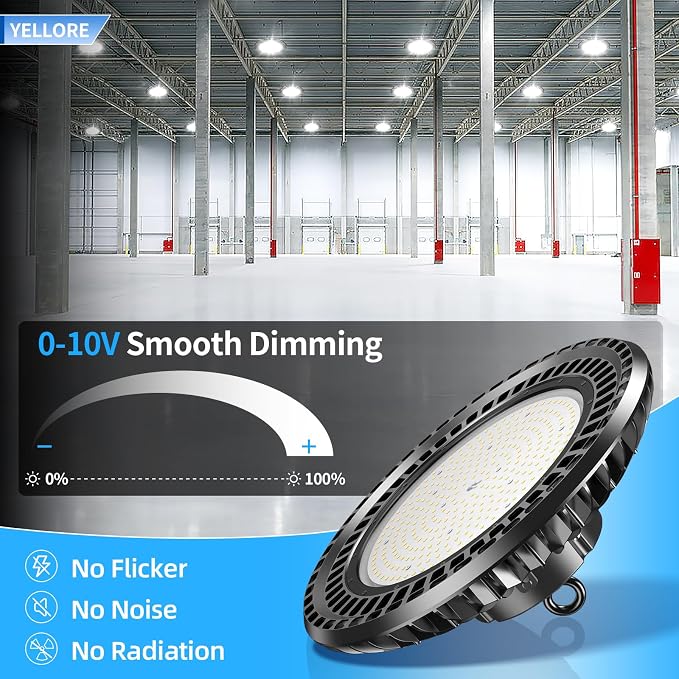 6 Pack 400W LED High Bay Light 56000LM 5000K 120VAC UFO Light IP65 Waterproof - Image 4