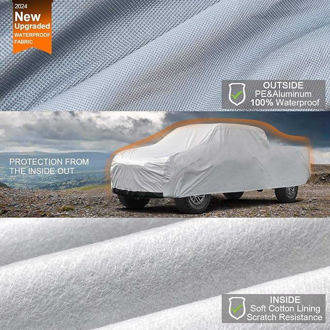 Kayme 6 Layers Truck Cover Waterproof All Weather, Sun Uv Rain Protection Heavy - Image 2