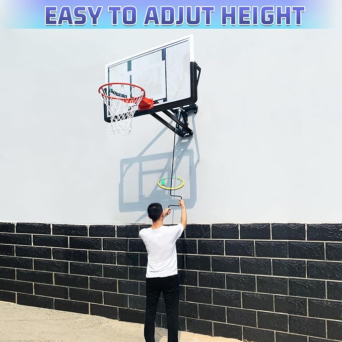 54.5" Wall Mounted Basketball Hoop Adjustable Height Basketball Goal Indoor - Image 6