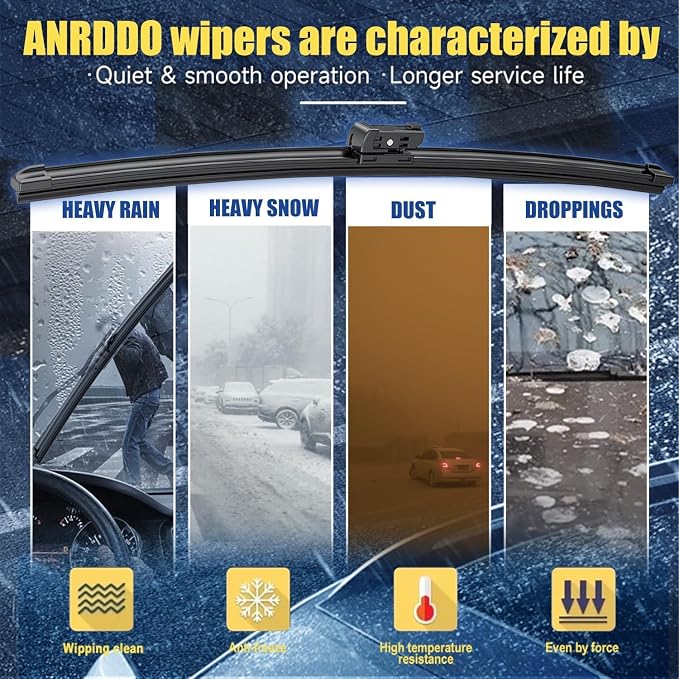 2 wipers Replacement For Q5 SQ5 2009-2018/S5 RS5 2008-2018/Q3 2011-2017/A4 S4 - Image 3