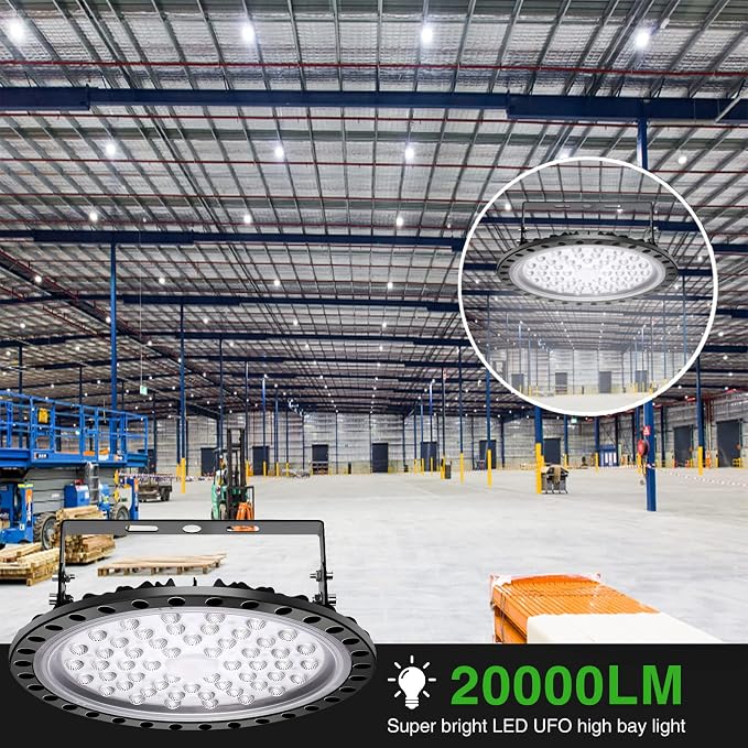 Viugreum 10 Pack 200W UFO LED High Bay Light, 20000LM 6500K Daylight White LED - Image 9