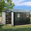 Breezz Outdoor Storage Shed 10 x 10 ft. Utility Tool Shed Metal Storage Garden by BreezZ