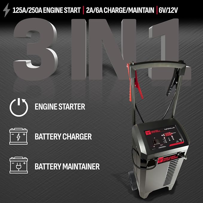 Schumacher Electric Farm and Ranch Wheeled 6A Charger and 250A Engine Starter - Image 2