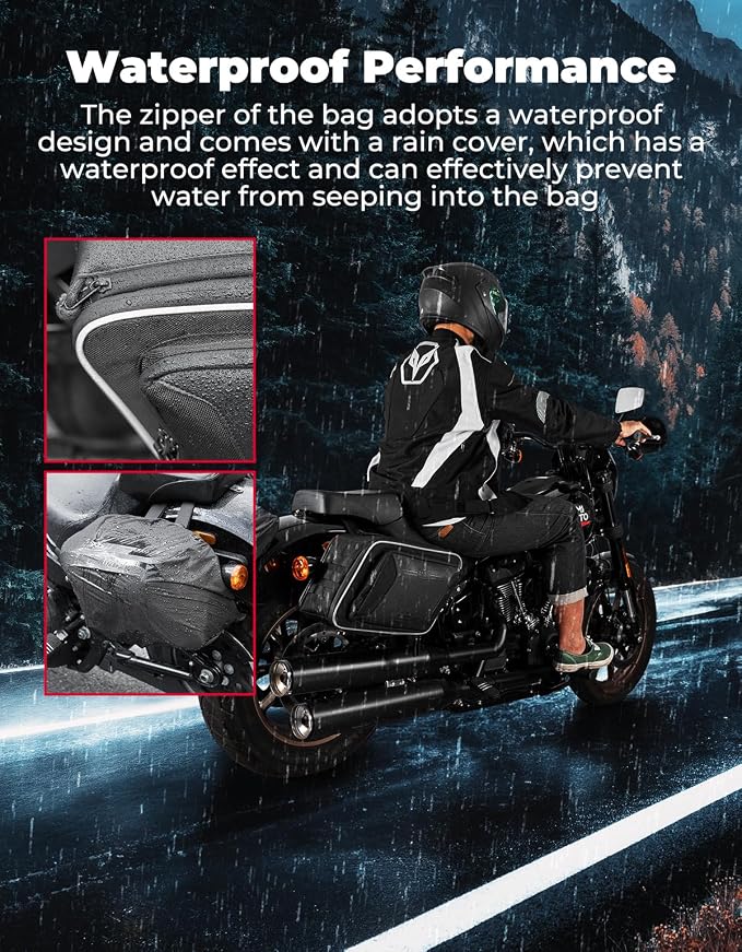 KEMIMOTO Motorcycle Saddlebags Expandable 22-30L - Image 5