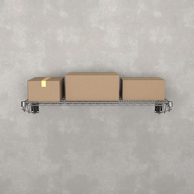 18" x 48" Chrome Wire Wall Mount Shelf - Image 5