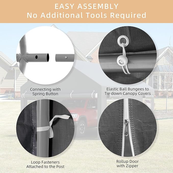 JY QAQA 10x20 FT Heavy Duty Carport - Image 6