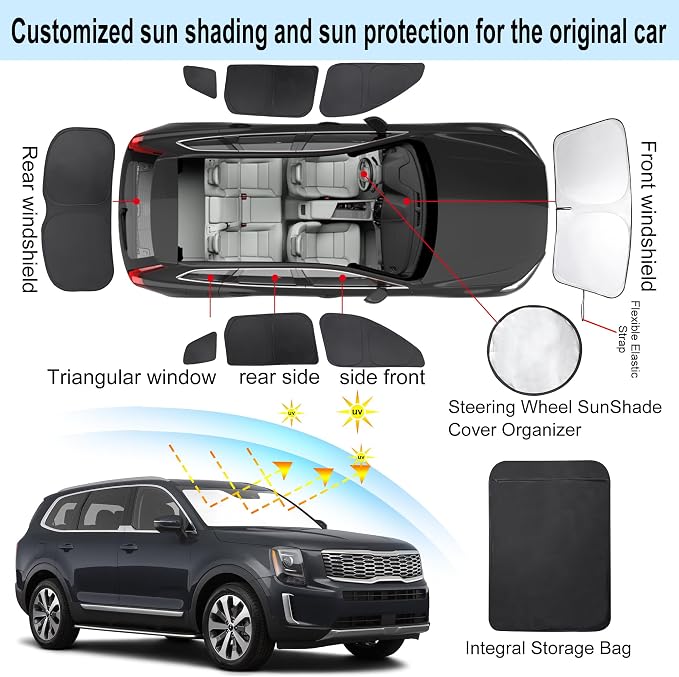 TINGLU Window Shades for Kia Telluride 2020 2021 2022 2023 2024 2025 - Image 3