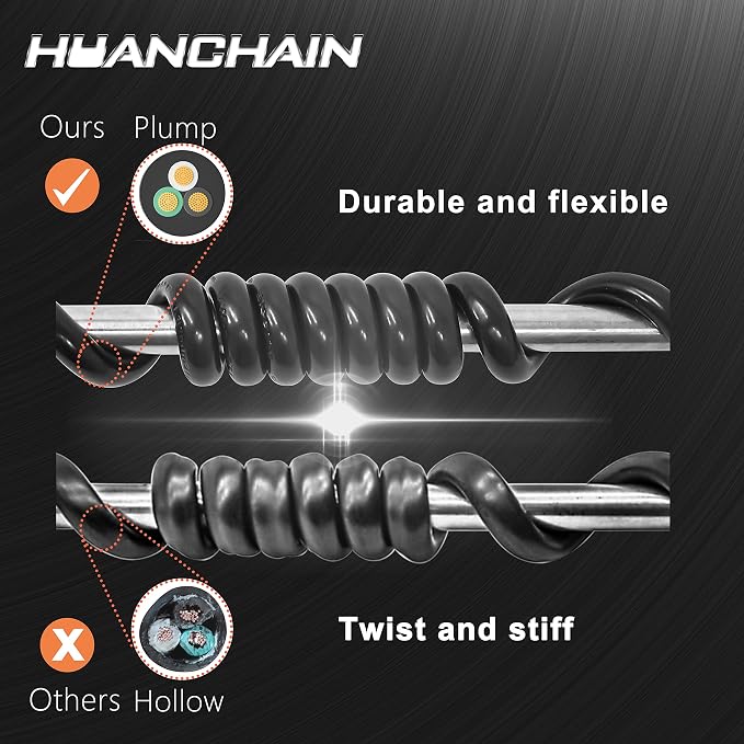 HUANCHAIN 16/3 Gauge 200 ft Extension Cord Outdoor Waterproof - Image 5