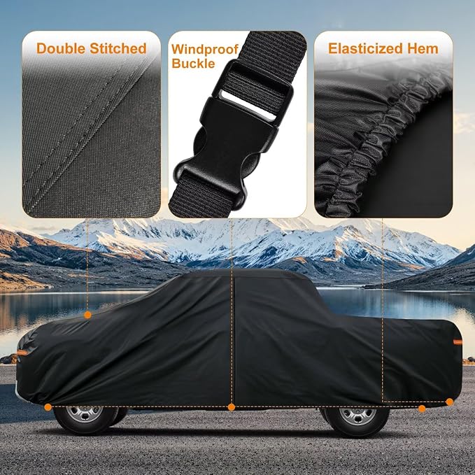 Kayme Truck Cover Custom Fit Toyota Tundra Double Cab Short Bed. Full Exterior - Image 4