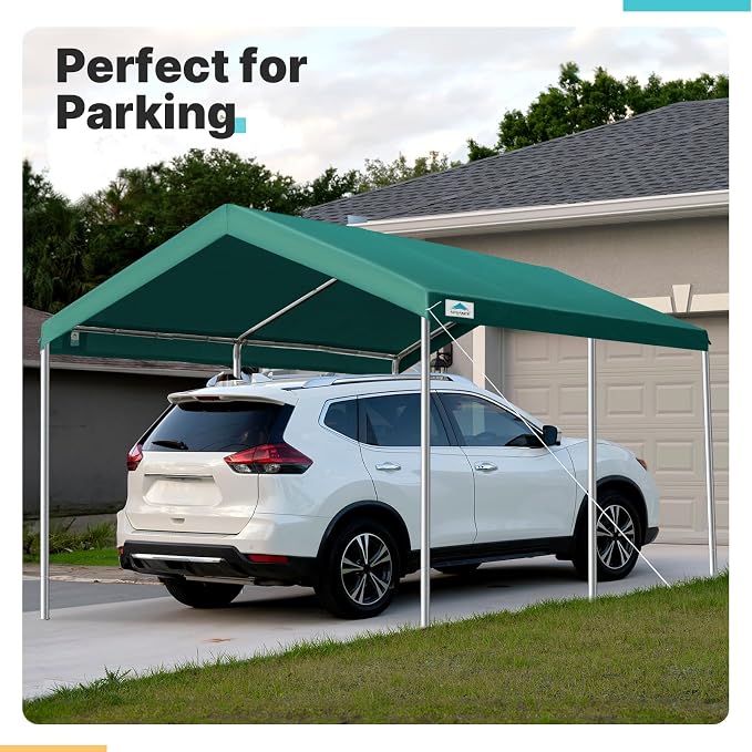 ADVANCE OUTDOOR Adjustable 10x15 ft Heavy Duty Carport Car Canopy Garage Boat - Image 6
