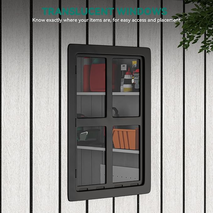 YITAHOME Large Resin Shed with Floor, Windows & Vents, 7.3 x 7.3 ft - Image 3