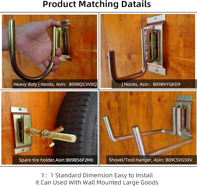 10PCS Heavy Duty E Track J Hooks，Large Steel 5" J Hook E Track Accessories - Image 8