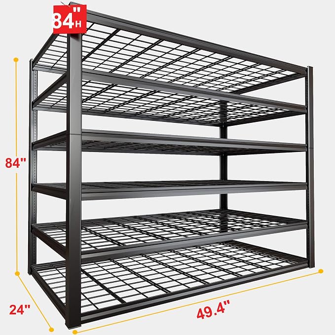 6 Tier Garage Shelving Heavy Duty, Commercial Metal Shelves - Image 2