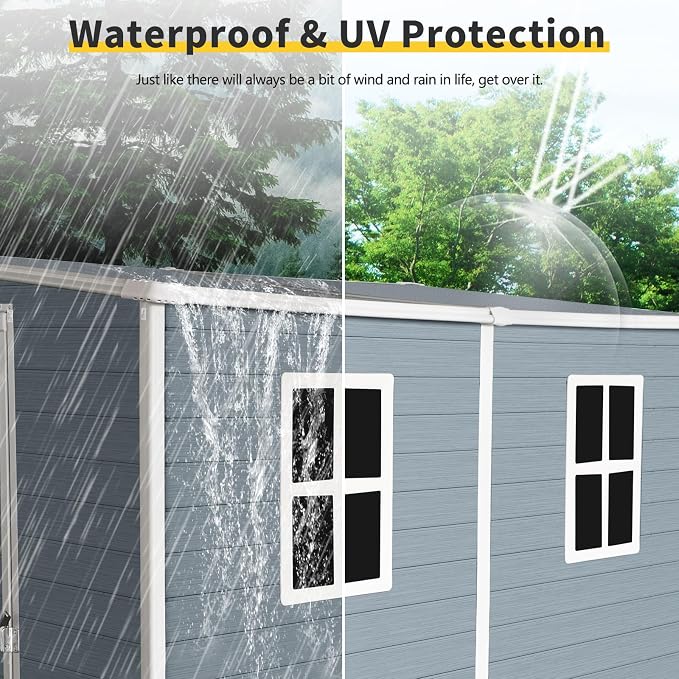 4x8 FT Outdoor Storage Resin Shed - Image 2