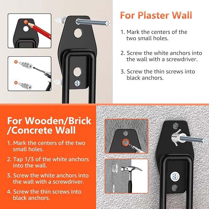 8 Pack 4.7x2.6 Inch Utility Steel Wall Mount Heavy Duty Garage Hooks - Image 4
