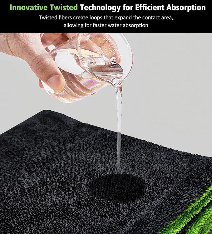 28" x 36" Car Drying Towel Extra Large, 1400 GSM Double Sided High Absorbent - Image 6