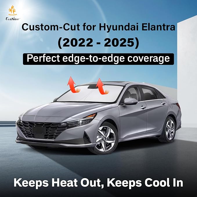 Econour Windshield Sun Shade for 2021-2024 2025 2026 Hyundai Elantra - Image 2