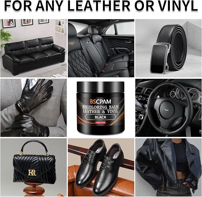 Black Leather Recoloring Balm, Leather Couch Scratch/Stain Remover, Leather - Image 2
