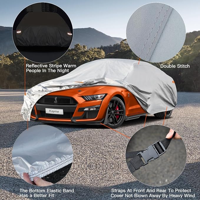 Kayme 6 Layers Car Cover Waterproof All Weather - Image 3