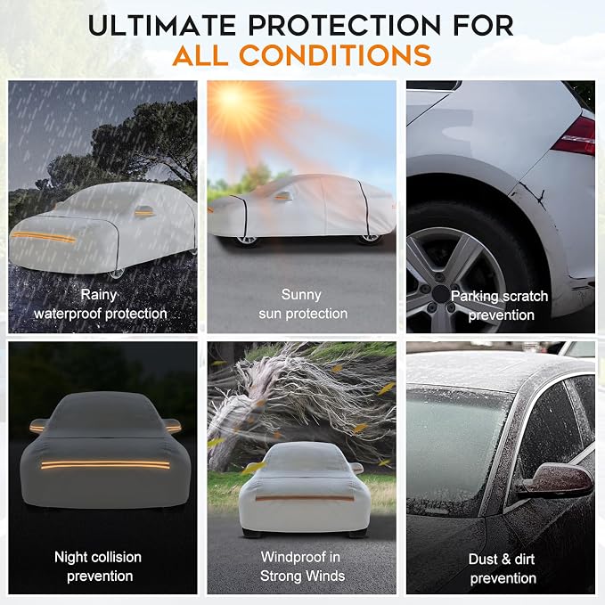 Car Cover Waterproof All Weather, 6 Layers - Image 6