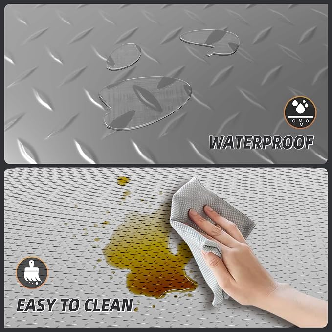 8.2 x 23 FT Garage Floor Mat, 2.8mm Thickened Diamond Plate PVC Garage Flooring - Image 5