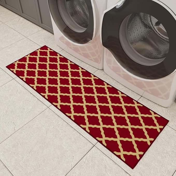 Ottomanson Hallway Runner Rug 20" x 59" Non Slip Trellis Area Rugs Easy to - Image 13