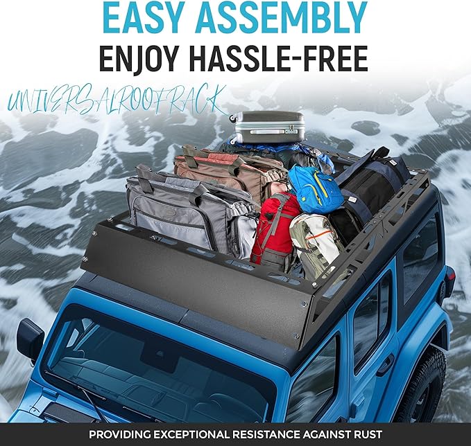 ECOTRIC 50" x 39" x 4.75" Roof Rack Cargo Basket W/Cross Bars Fit - Image 7