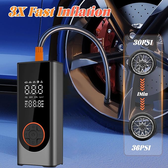 Tire Inflator Portable Air Compressor 150PSI Air Pump - Image 2