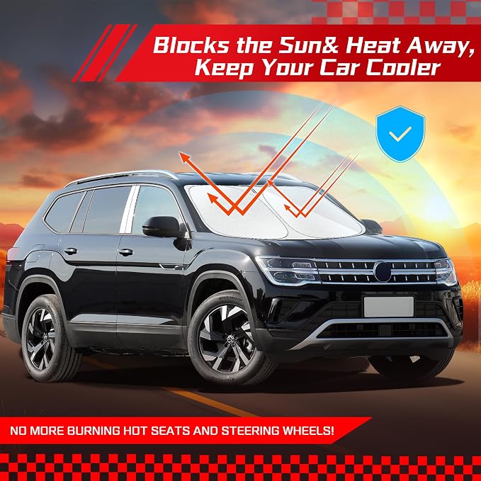 ARISMOTOR Windshield Sun Shade for Volkswagen Atlas 2018-2025, Custom Fit - Image 7