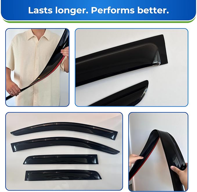 KPY Window Visor Rain Guard for 2003-2010 BMW X3, Tape-On Window Deflectors - Image 4